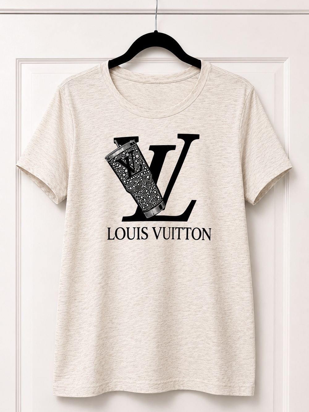 Rhinestone Tumbler Cream Heather Graphic Tee